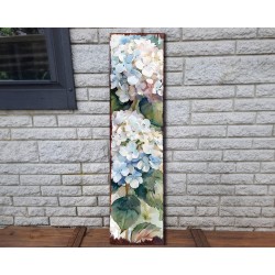 36in White Hydrangeas Garden Stake