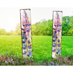 42in Watercolor Lupine Floral Garden Stake