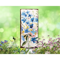 Blue Forget Me Nots Flowers Garden Stake