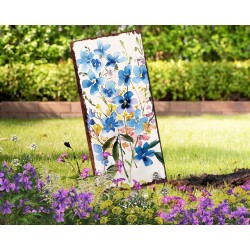 Blue Forget Me Nots Flowers Garden Stake