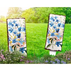 Blue Forget Me Nots Flowers Garden Stake