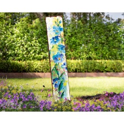 42in Blue Flowers  Garden Stake