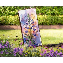 26in Watercolor Lupine Floral Garden Stake