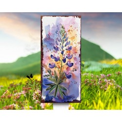 26in Watercolor Lupine Floral Garden Stake