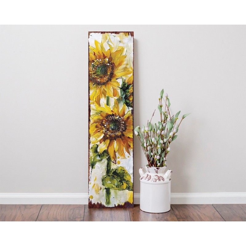 36-inch Sunflower Oil Painting Garden Stake