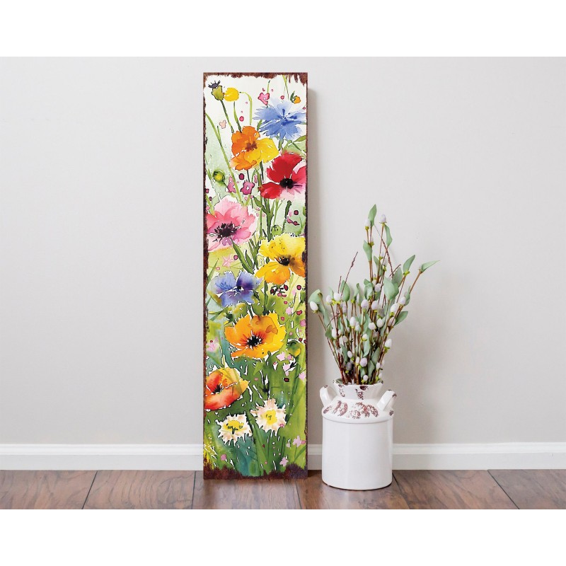 36in Watercolor Wildflower Garden Stake