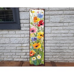 36in Watercolor Wildflower Garden Stake