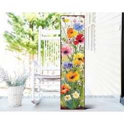 36in Watercolor Wildflower Garden Stake