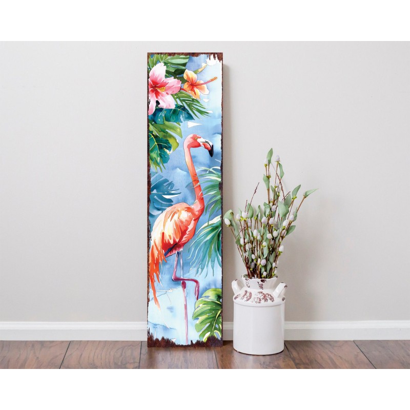 36in Watercolor Flamingo Garden Stake