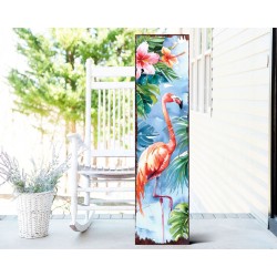 36in Watercolor Flamingo Garden Stake