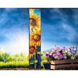 42in Oil Paint Sunflower Garden Stake