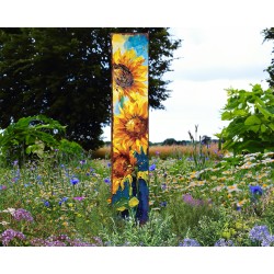 42in Oil Paint Sunflower Garden Stake