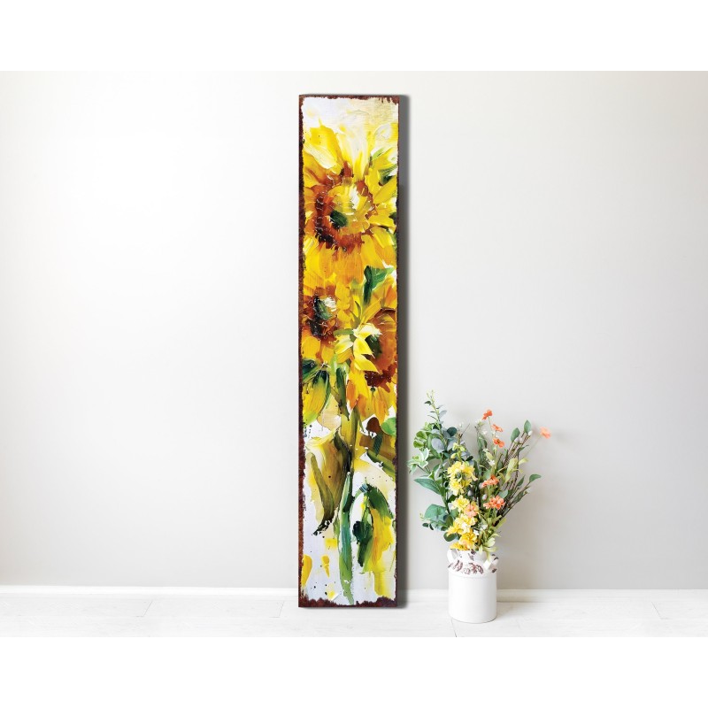 48-inch Sunflower Wooden Garden Stake