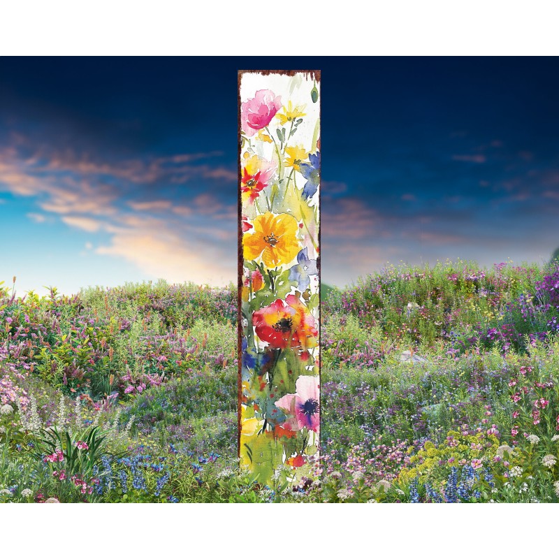 Watercolor Wildflower 42inch Garden Stake