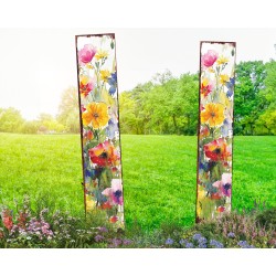 Watercolor Wildflower 42inch Garden Stake