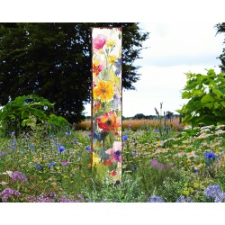 Watercolor Wildflower 42inch Garden Stake