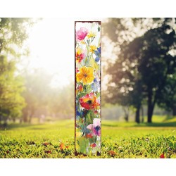 Watercolor Wildflower 42inch Garden Stake